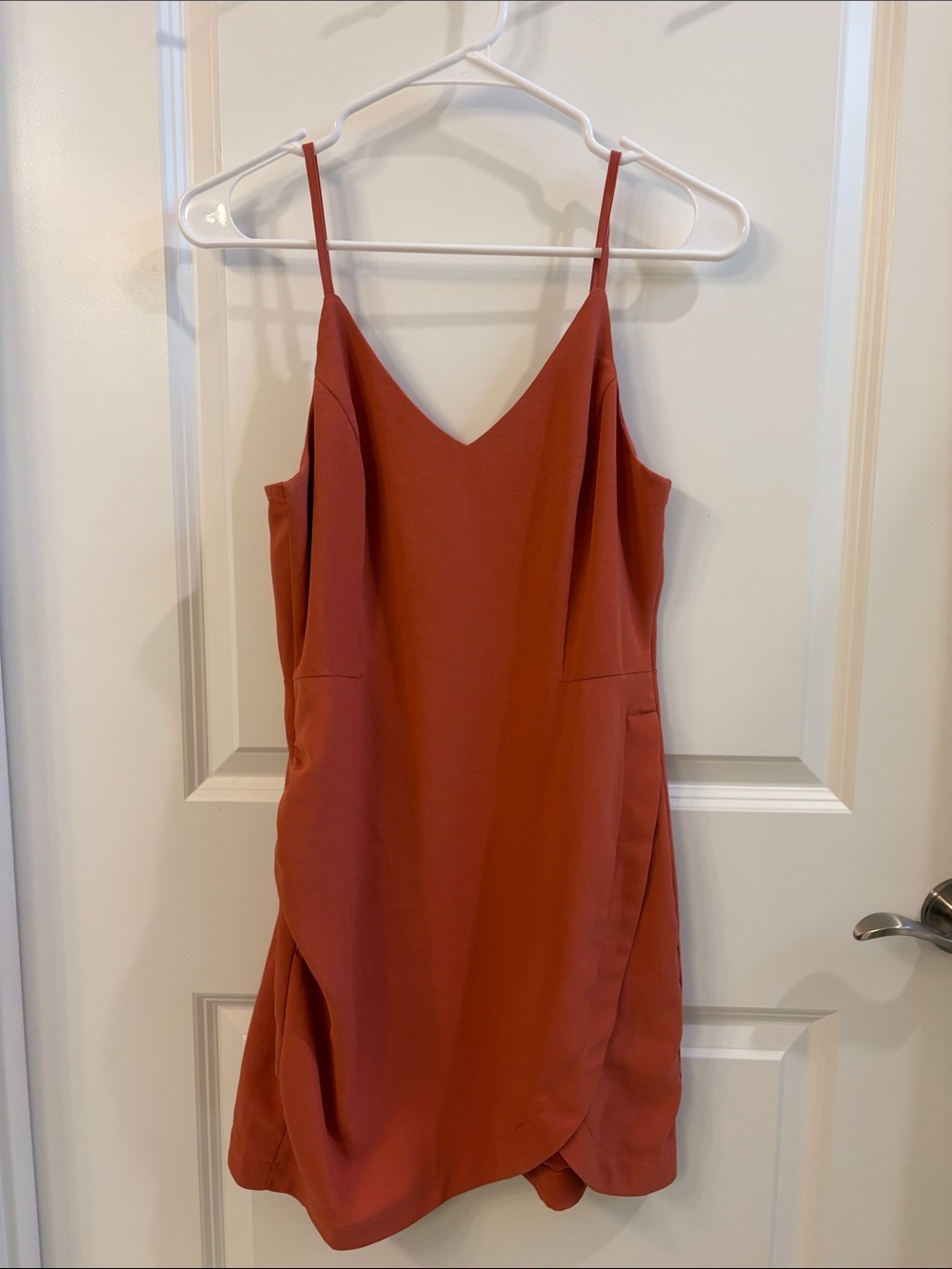 Sadie & Sage Rust-Red Spaghetti Strap Mini Dress